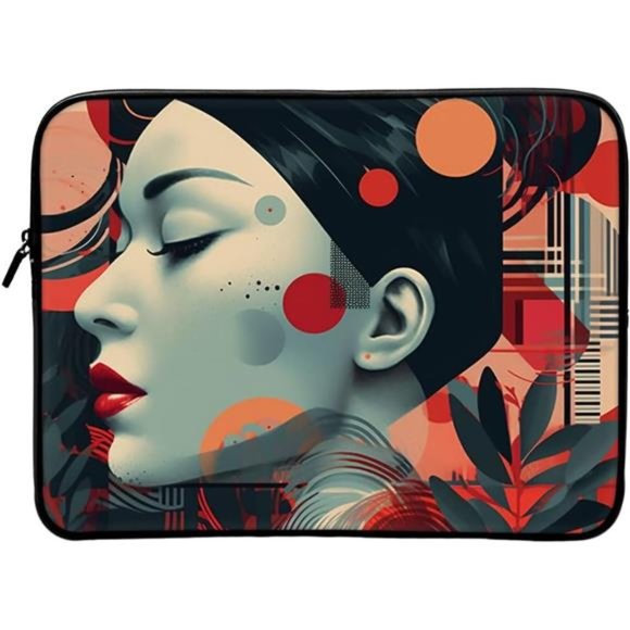 Female Face Mac Book Pro 16" Sleeve - Cool Laptop Accessories - Abstract Sleeves - Picture 1 of 5